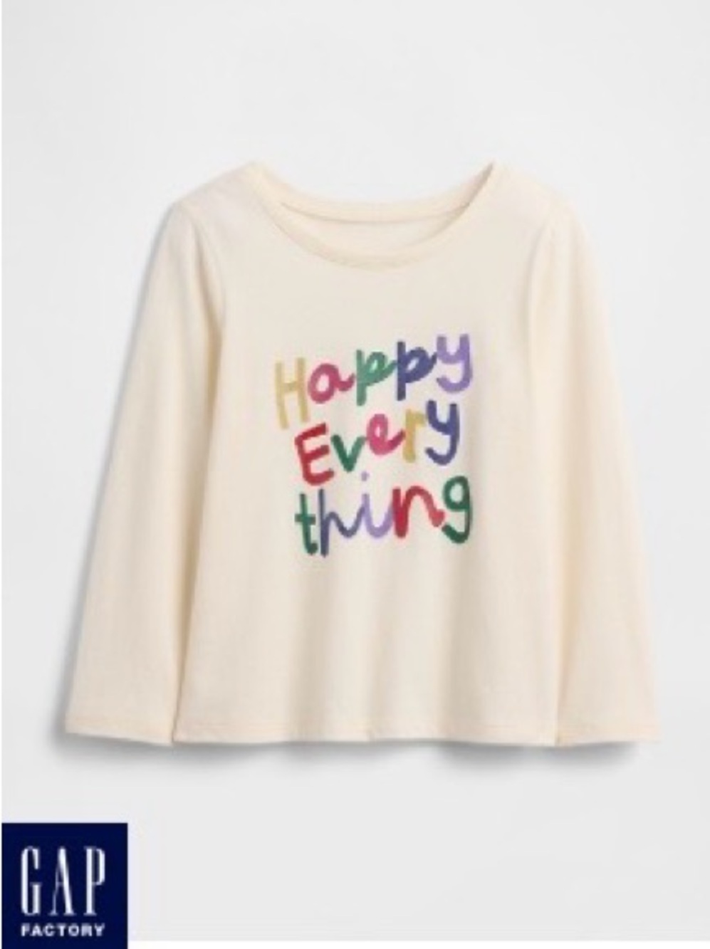 Kids Happy Everything Graphic Cream T-Shirt